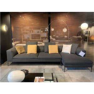 Michel M231TS + M156CHD Sofa in Esopo 153 Fabric and Bronzed Nickel Painted Frame