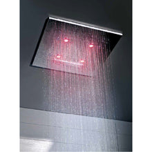 Load image into Gallery viewer, 32948.238 Ceiling/suspended ceiling version with RAIN/WATERFALL/SPRAY functions in Steel Mirror, 41510.031_43109.031 Thermostatic Mixer with 5 Separate Exits, Lateral body jetsx4, 27818979-00 hand shower set in Chrome
