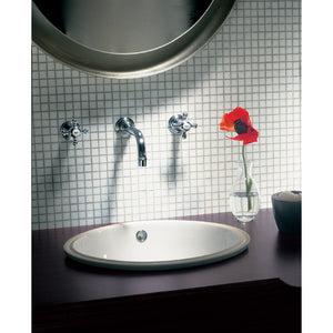 Madison 36712361-00 Wall-mounted Twin Handle Basin Mixer in Polished Chrome with 3570097090 Concealed centred spout part