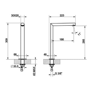 23091.031 ovale deck mounted spout with separate control in chrome with 23308.031 Separate Control