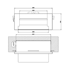 39900.238 Rettangolo External Part for Wall Fixing Waterfall Shower Spout  Finish: Mirror Steel with  39892.238 built-in part