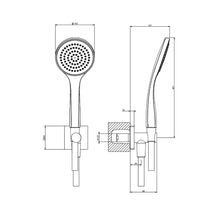 Load image into Gallery viewer, 44634.031 Two Ways Mixer External Part with 38473.031 Built-In Part, 59123.031 shower set in chrome, 47257.238 wall-mounted showerhead in mirror steel
