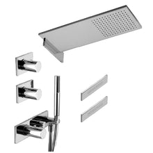 Load image into Gallery viewer, Milano 31934713b 
External Piece for Thermostatic Shower Mixer in Brushed Stainless Steel with Handshower &amp; 19934713a 
Built-In Piece
