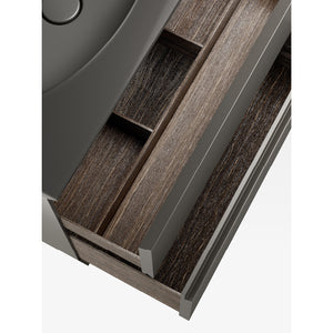 8567168.21 Furniture with Two Drawers 1550 X 590 X 570 mm in Nero with 327762.000 Two Under Counter Basins in white