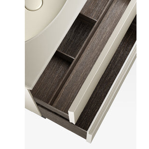 8567168.20 Furniture with Two Drawers 1550 X 590 X 570 mm in Greige with 327762.000 Two Undercounter Basins in white