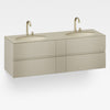 8567168.20 Furniture with Two Drawers 1550 X 590 X 570 mm in Greige with 327762.000 Two Undercounter Basins in white