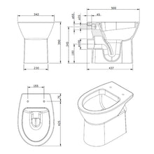Load image into Gallery viewer, Easy floor mounted P-trap toilet with seat and cover, concealed cistern and Kappa 50 flush plate
