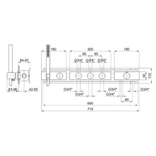 Load image into Gallery viewer, Milano 31027313b 3-wayThermostatic Wall Mounted Shower Mixer with 1900d213a concealed part

