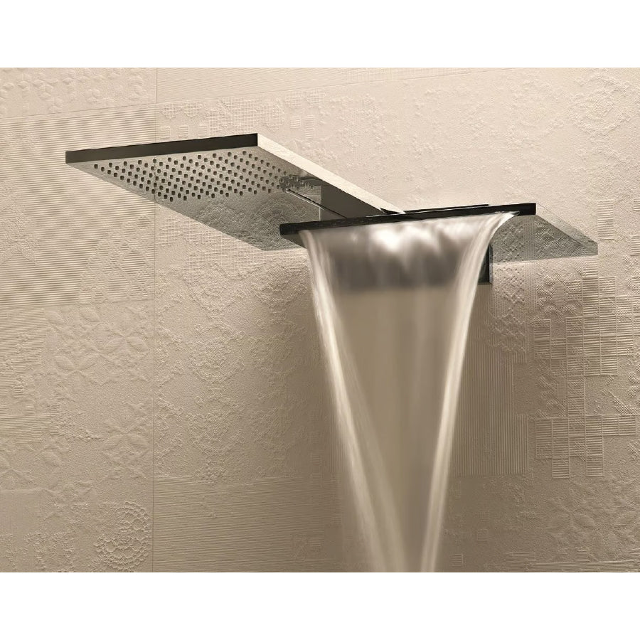 Fantini 86 02 8035B + 86 00 8035A Milano/Venezia double showerhead in chrome with rain & cascada flow