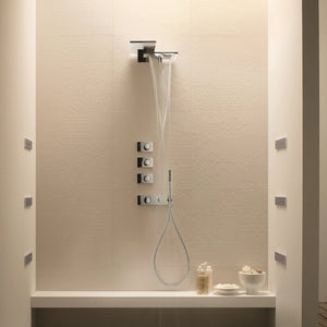 Fantini 86 02 8035B + 86 00 8035A Milano/Venezia double showerhead in chrome with rain & cascada flow