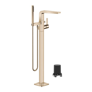 25863705-46 (XV-009809) Single-lever free-standing bath mixer with shower set in champagne matt,  3594597090 concealed part included