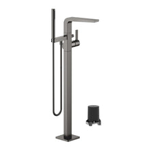 Load image into Gallery viewer, 25863705-99 Single-lever free-standing bath mixer with shower set in Dark Platinum Matt, 3594597090 concealed part included
