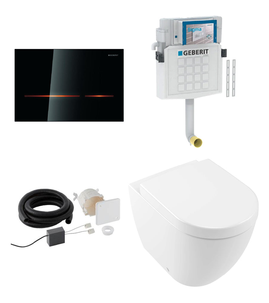 Sigma 224.320.00.1, 116.090.Sg.1 , 115.861.00.1 concealed cistern, Sensor Flush & installation set, Subway 2.0 5602.R0.01 floor-standing rimless toilet & 535212 Seat & cover