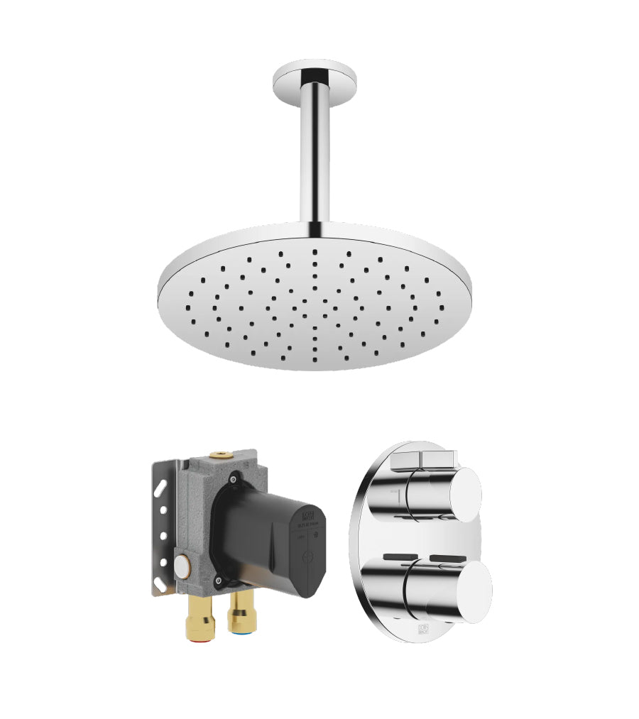 36425831-00 thermostat with one function volume control with 3542497090  concealed part, 28669831-00 ceiling rain shower in Chrome
