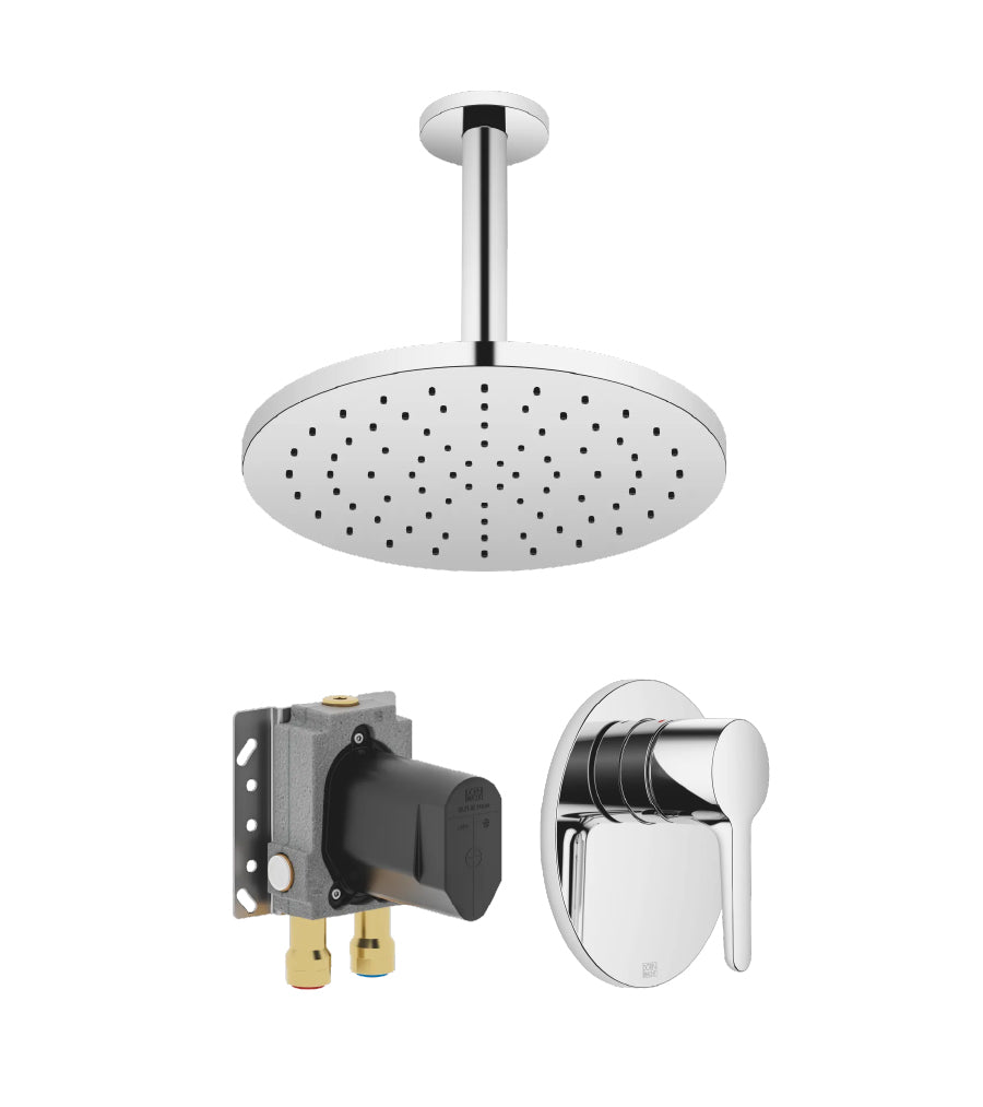 36020831-00 mixer without diverter with 3507097090  concealed part, 28669831-00 ceiling rain shower in Chrome