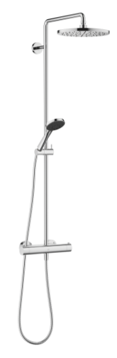 34459832-00 YAMOU Showerpipe with shower thermostat in polished chrome