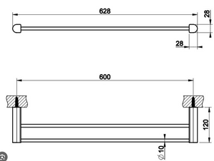 Rilievo 59405.031 double towel rail in chrome