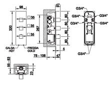 Load image into Gallery viewer, Quadro 35007.031 Built-In Thermostatic Mixer 5-exits in Chrome w/concealed parts
