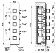 Load image into Gallery viewer, 57876.708+57827 Colour multifuction shower with light system, 46208.031+43107 4-Way Thermostatic Mixer &amp; 59123.031 shower set in Chrome
