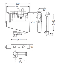 Load image into Gallery viewer, 5a2676.Vg0 Thermostatic Bath Mixer in Nero with Handshower for other Bathtubs with Bath Filler, Pop Up Waste and Overflow
