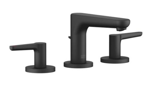 YAMOU 20713831-69 Three-hole basin mixer with pop-up waste in Soft Black