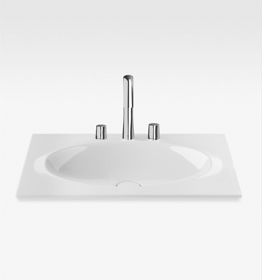 327760.000 Counter-Top Washbasin 770 X 550 mm in White with Three Tap Holes