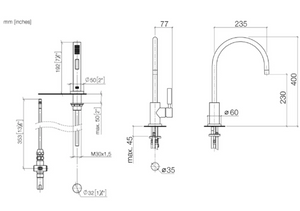 33.826.888.46 + 27721970-46  T.classic single lever mixer with spray in champagne matt