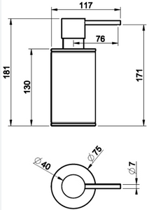 316 54737.239 standing soap dispenser holder in brushed steel