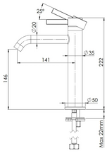 Load image into Gallery viewer, MC12A Metrica medium height single lever basin mixer 220mm without waste  finish: chrome
