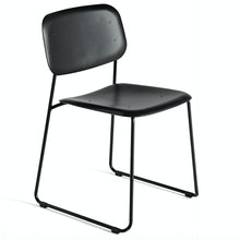 Load image into Gallery viewer, Soft Edge 10 Sled Chair, 550w x 525d x 790h mm, Frame Black powder coated, Shell Black Matt lacquered oak

