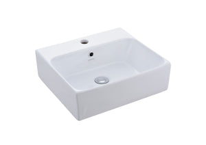 WBAAGM111WW Gemelli above counter square washbasin 450 x 410 mm in white