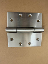 Load image into Gallery viewer, KW 834, 454535/SS-CB-G14  114x114x3.4mm, 3 knuckle - 2BB  concealed bearing hinge, Satin stainless steel finish.
