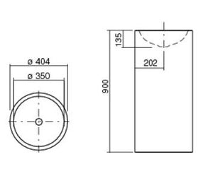 Wt.Rx400k 4504000000 Sieger Design Floor Connection 404mm X 404mm X 900mm Without Overflow in White