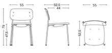 Load image into Gallery viewer, Soft Edge 10 Sled Chair, 550w x 525d x 790h mm, Frame Black powder coated, Shell Black Matt lacquered oak

