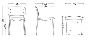 Soft Edge 10 Sled Chair, 550w x 525d x 790h mm, Frame Black powder coated, Shell Black Matt lacquered oak
