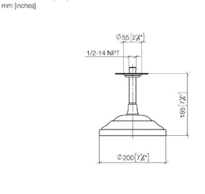 Madison Rain Shower Head 28.565.977.00 (Xs-046102) with Ceiling Fixing, 135mm