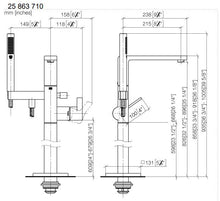 Load image into Gallery viewer, Lulu 25.963.710.06 Floor-Mounted Bath Mixer in Platinum Matt with 3594597090 Concealed Part
