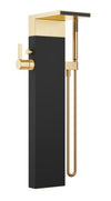 25.963.979.49 Freestanding Bath Mixer in Cyprum and Black with Cascade Spout, 3594897090 Concealed Part