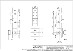Af/21 Fukasawa 2702a402b Bath and Shower Thermostatic with Two Volume Control in Chrome (1700a402a Internal Piece included)