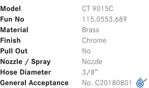 CT 9015C U-shape sink mixer in chrome
