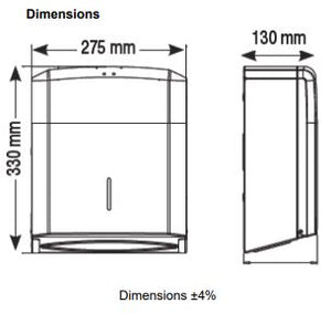 DT2106B  new paper towel dispenser in black epoxy with steel, 400-600 C/Z towels