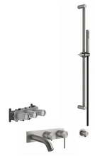 Load image into Gallery viewer, 316 54136.239 + 54139.239  two-way shower mixer, 54269.239 water outlet, 54044.239 shower set in brushed steel

