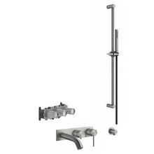 Load image into Gallery viewer, 316 54136.239 + 54139.239  two-way shower mixer, 54269.239 water outlet, 54044.239 shower set in brushed steel
