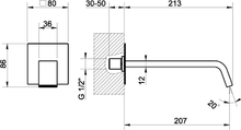 Load image into Gallery viewer, Rettangolo Xl 26206.031 wall mounted basin control with 26200.031 spout in chrome
