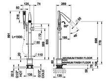 Load image into Gallery viewer, Cono 45028.030 +46189 Freestanding Bath Mixer in Copper Pvd
