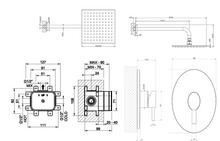 Load image into Gallery viewer, 44702.707+44655.031+59158.707 one-way shower bundle in black metal brushed PVD
