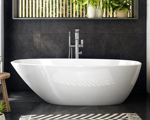 Mozzano 2 MO2-N-SW-NO free standing bathtub 1685x759x550mm in QUARRYCAST™ White (Gloss)