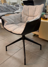 Load image into Gallery viewer, Husk P4G Small swivel armchair, 675w x 675d x 860h mm, Fabric Serle 2476151, Frame Black Painted 01510, Shell Anthracite Shell 0016A
