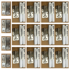 Load image into Gallery viewer, KW 834, 454535/SS-CB-G14 114x114x3.4mm, 3 knuckle - 2BB concealed bearing hinge + HGS-403030-2BB-32D Euro Butt Hinge with 2 Ball Bearing in Satin Stainless Steel [Bundle 5 sets of 4 + 12 pieces]
