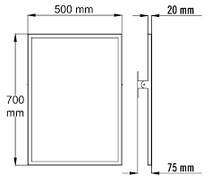 Load image into Gallery viewer, EP0300CS Pivoting mirror 700x500mm in stainless steel
